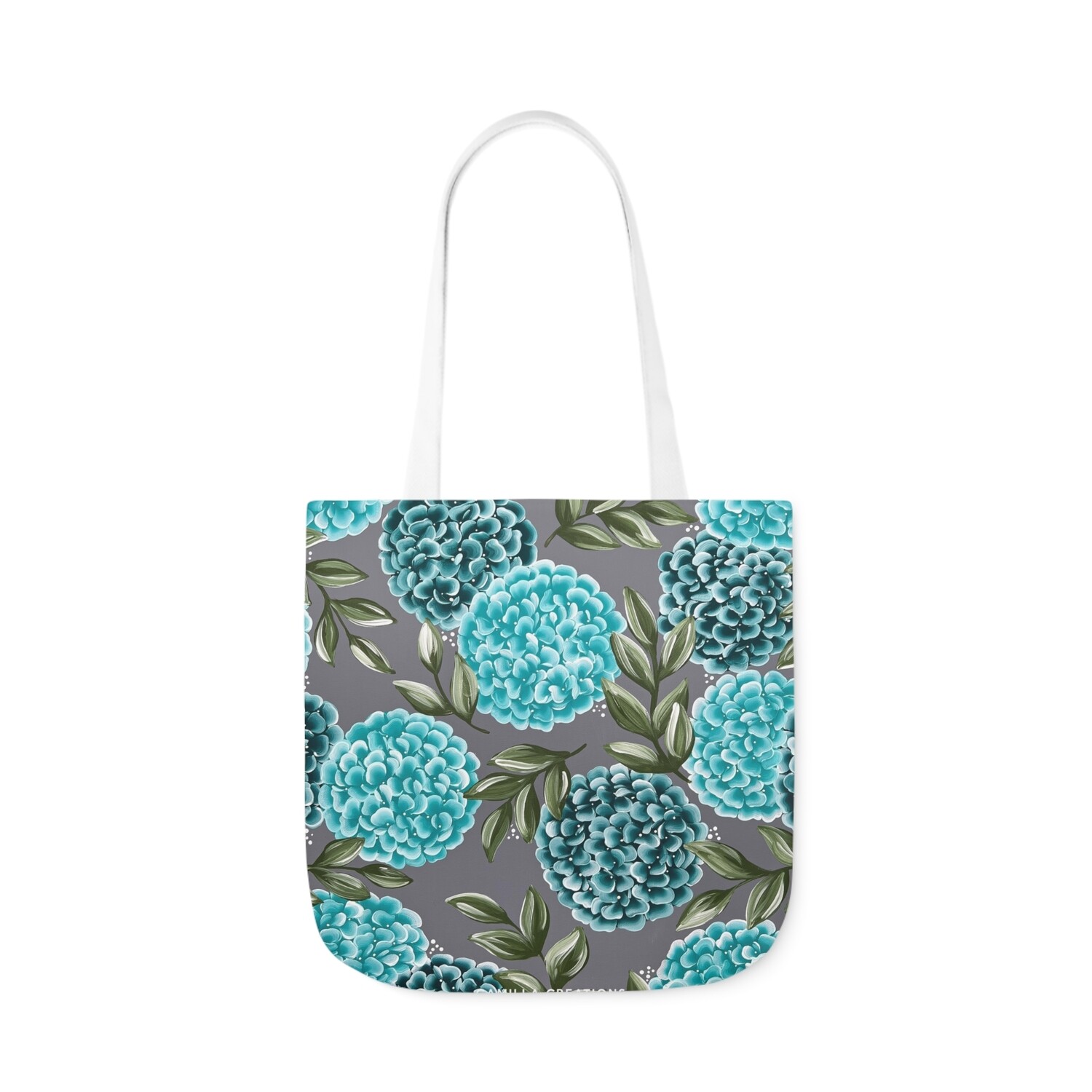 #6 Teal Hydrangea Tote Bag #6 Teal Hydrangea Tote Bag, SIZE: 13" x 13"
