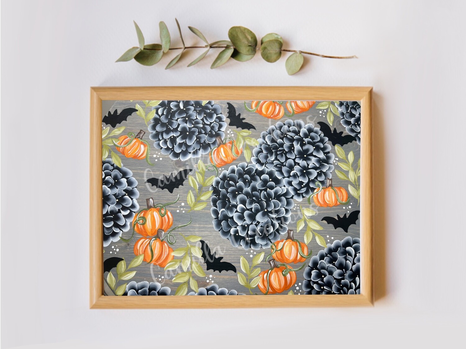 #87 Bats + Hydrangea Floral Print