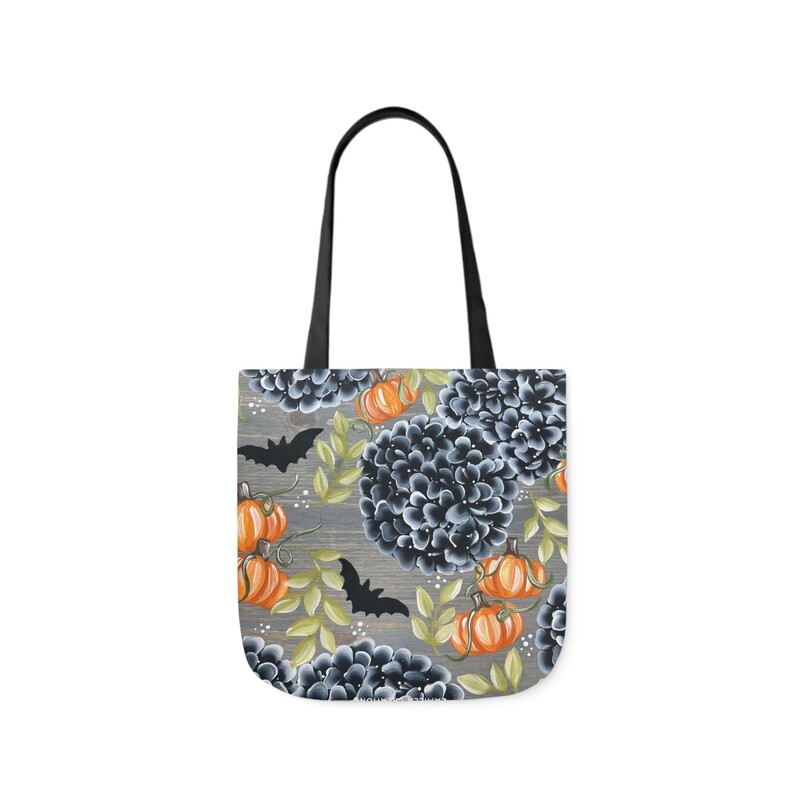 Fall Bat + Hydrangea Tote Bag