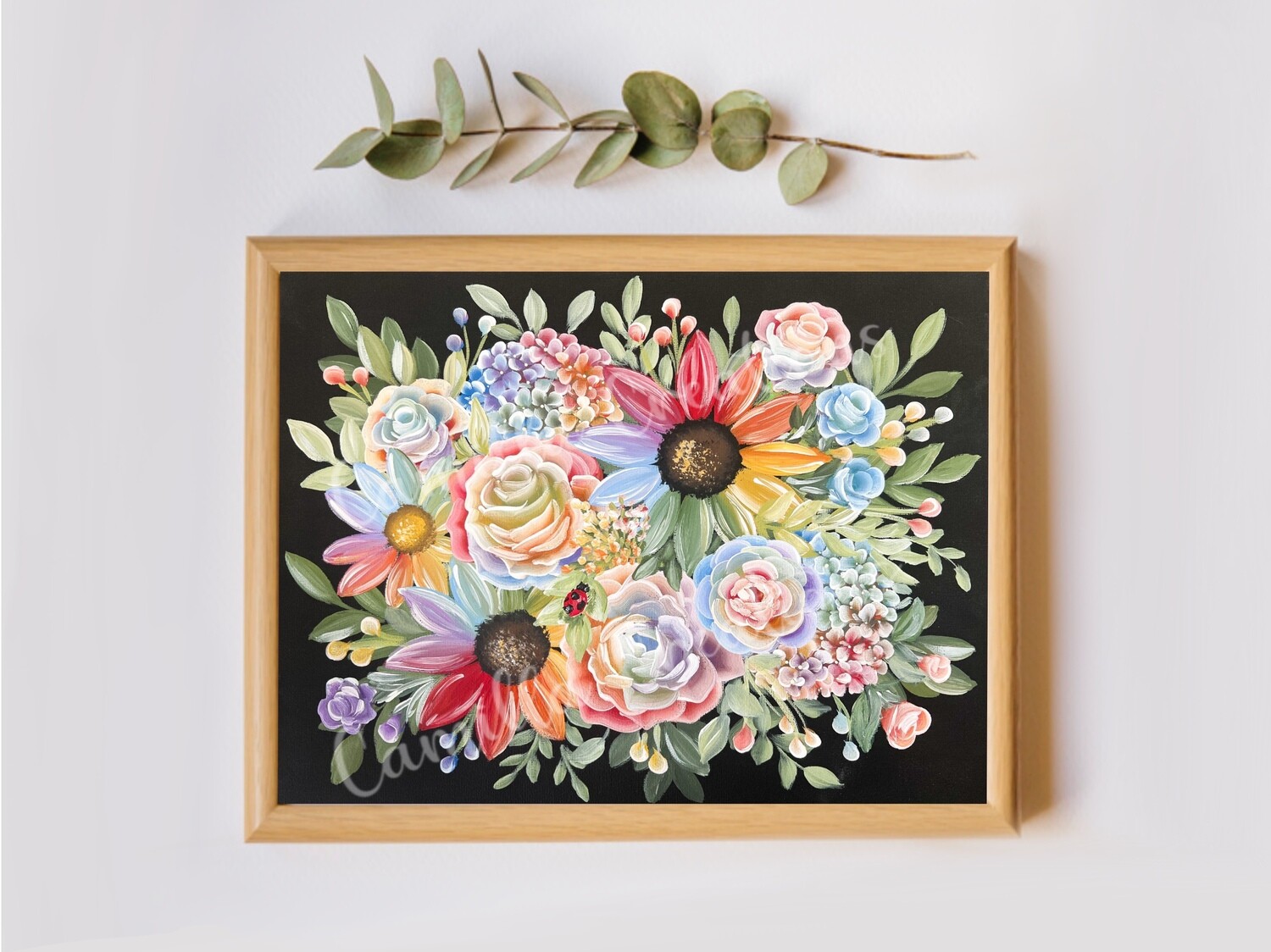 #92 Rainbow Bouquet Floral Print