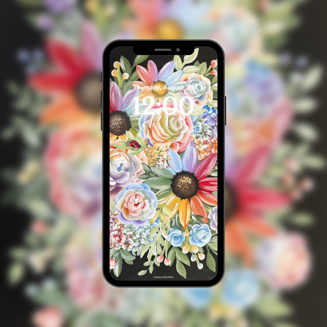 #60 Rainbow Bouquet Background/Wallpaper