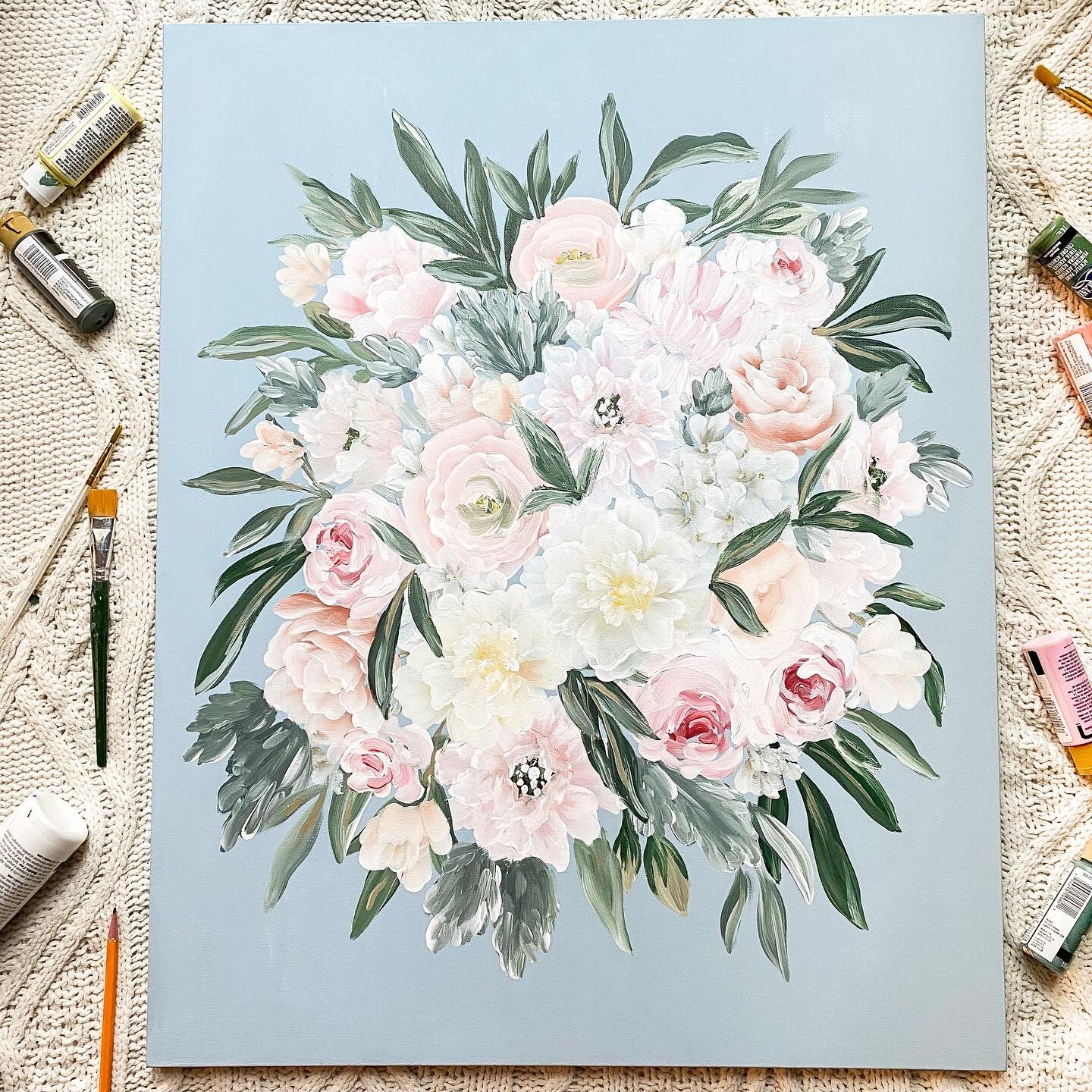 Custom Wedding Bouquet 11x14” Canvas: Karlin