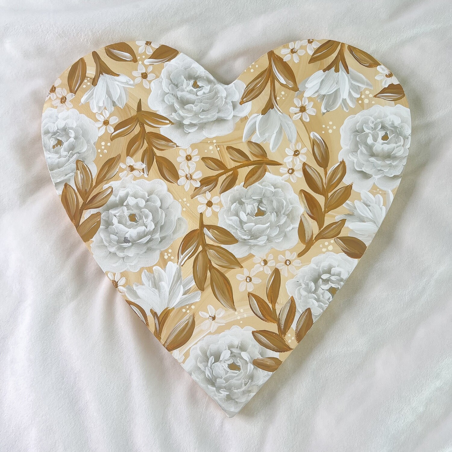 #4 12" Yellow Peony Hand Painted Canvas