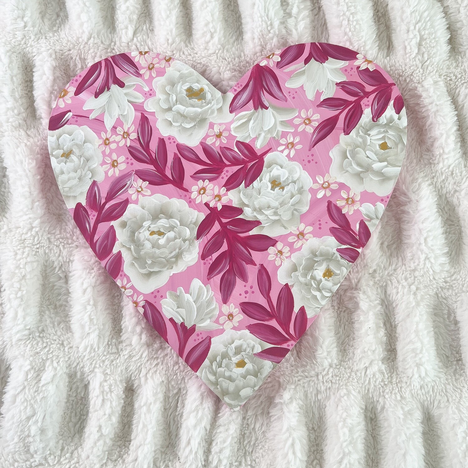 #2 12" Pink Peony Hand Painted Canvas #2 12" Pink Peony Hand Painted Canvas