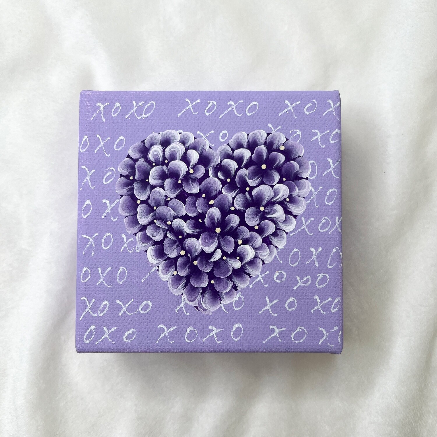 #5 4x4" Purple "XOXO" Hand Painted Canvas #5 4x4" Purple "XOXO" Hand Painted Canvas