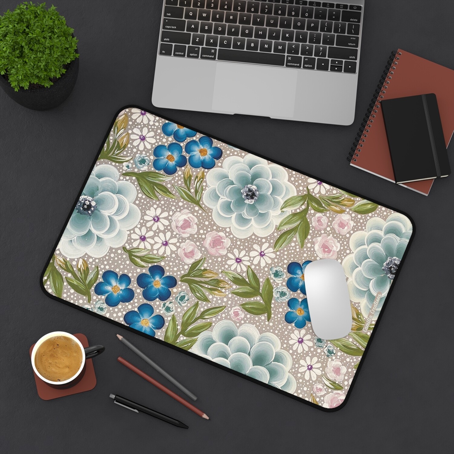 Moody Blue Nonslip Desk Mat (3 sizes)