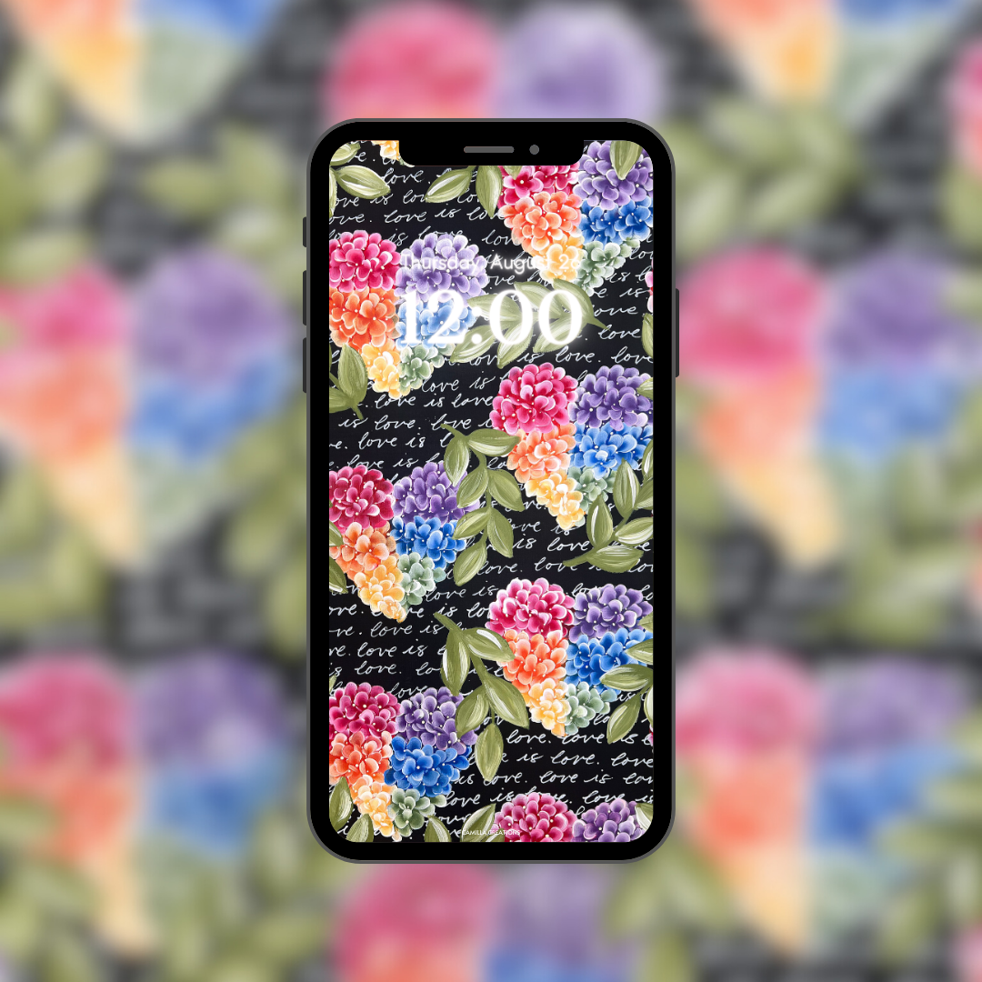 #62 Rainbow Hydrangea Heart Background/Wallpaper #62 Rainbow Hydrangea Heart Background/Wallpaper