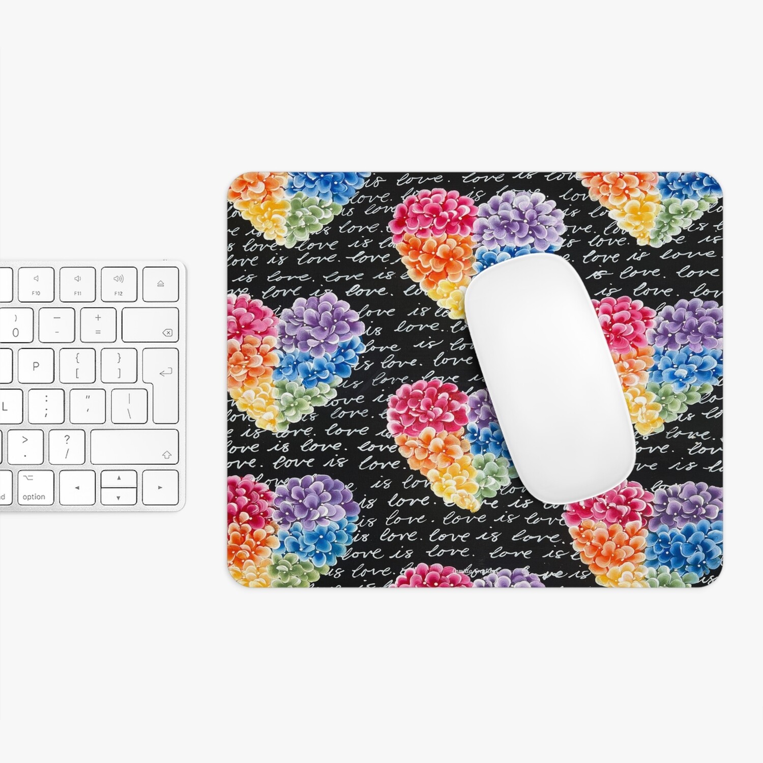#24 Rainbow Hydrangea Hearts Rectangle Mouse Pad #24 Rainbow Hydrangea Hearts Rectangle Mouse Pad