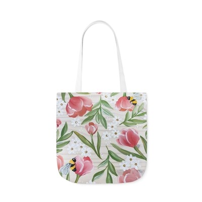 #28 Pink Tulip Bee Tote Bag #28 Pink Tulip Bee Tote Bag
