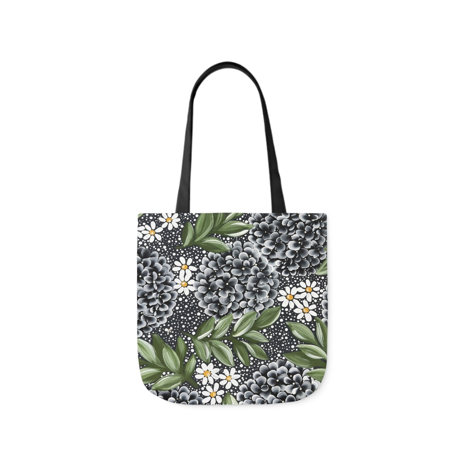 #27 Dotted Black HYDRANGEA Tote Bag #27 Dotted Black HYDRANGEA Tote Bag