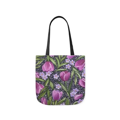 #25 Dotted Purple Tulip Tote Bag #25 Dotted Purple Tulip Tote Bag