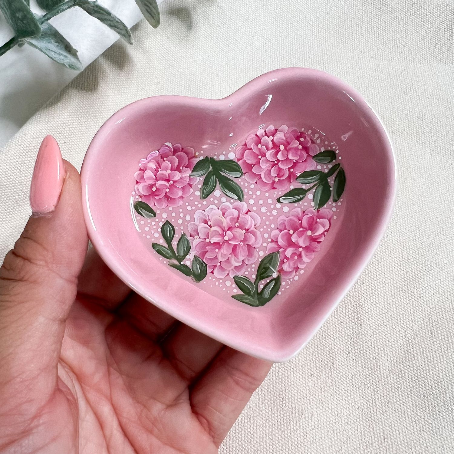 #4 Pink Hydrangea Jewelry Dish #4 Pink Hydrangea Jewelry Dish