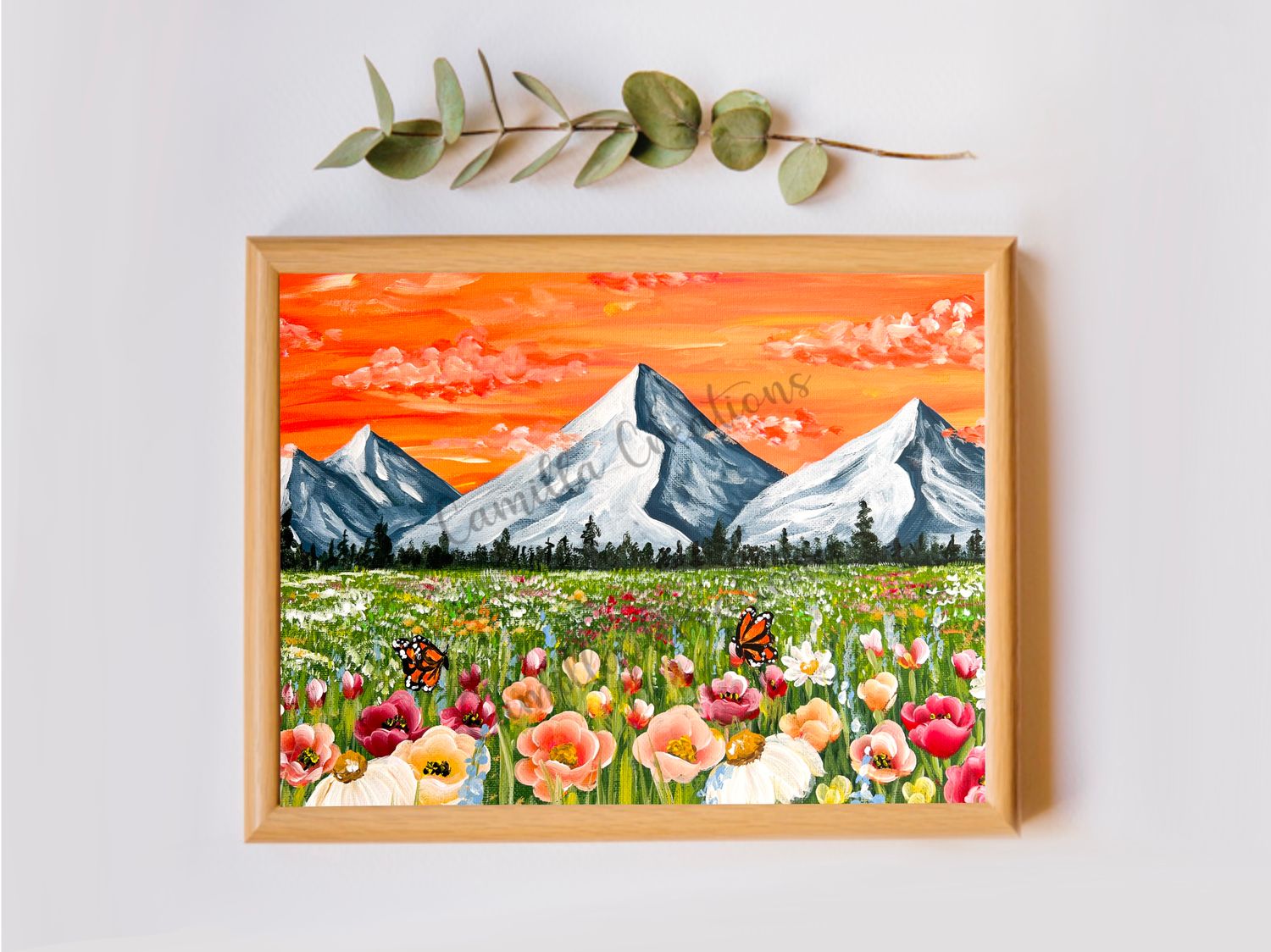 #109 Orange Mountain Meadow Print