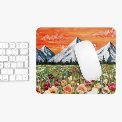 #26 Orange Mountain Meadow Rectangle Mouse Pad