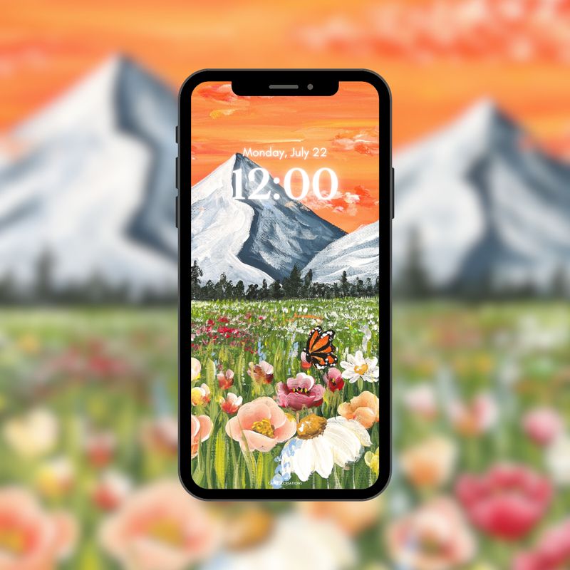 #72 Orange Mountain Meadows Background/Wallpaper #72 Orange Mountain Meadows Background/Wallpaper