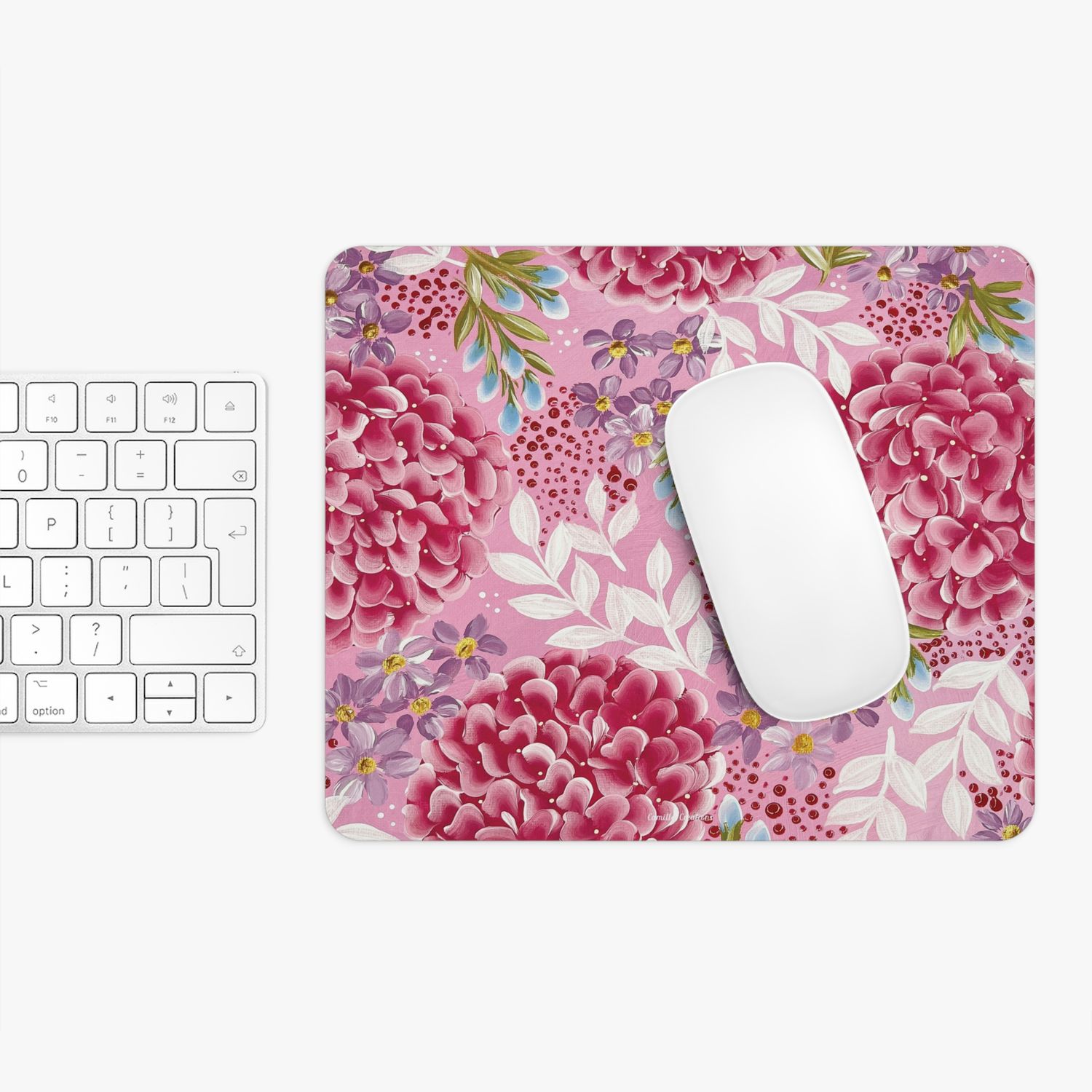 #27 Pink Floral Field Rectangle Mouse Pad