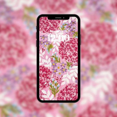 #73 Pink Floral Field Background/Wallpaper