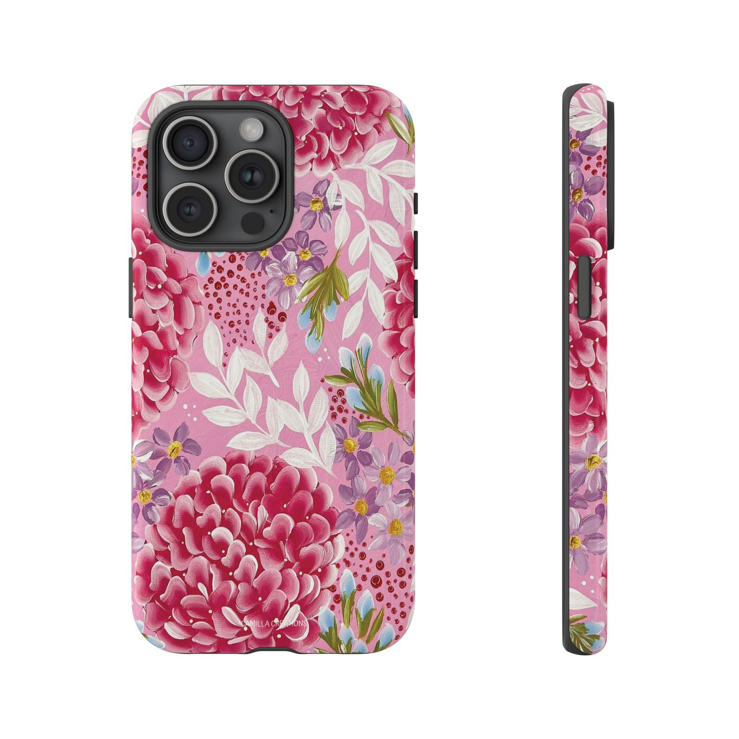 #7 Pink Floral Field Hard Phone Case