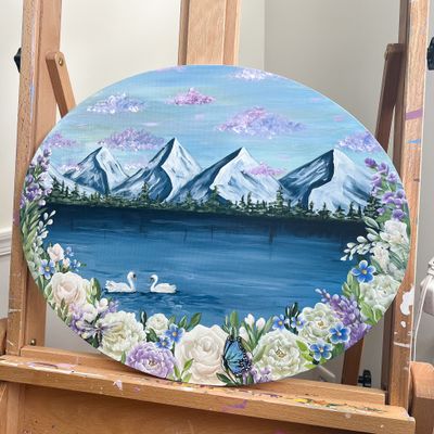 16x20" Hand painted oval canvas 16x20" Hand painted oval canvas