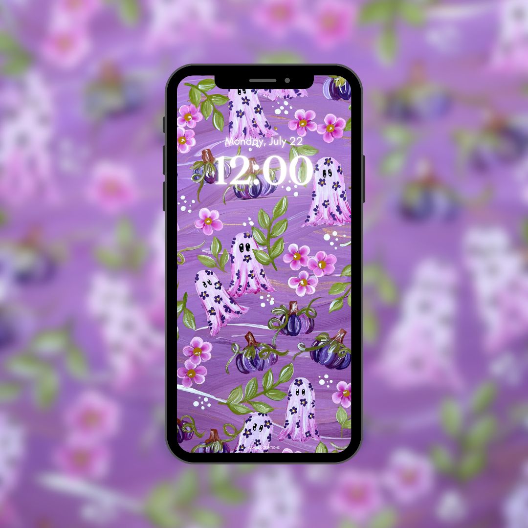 #79 Purple Ghost Background/Wallpaper