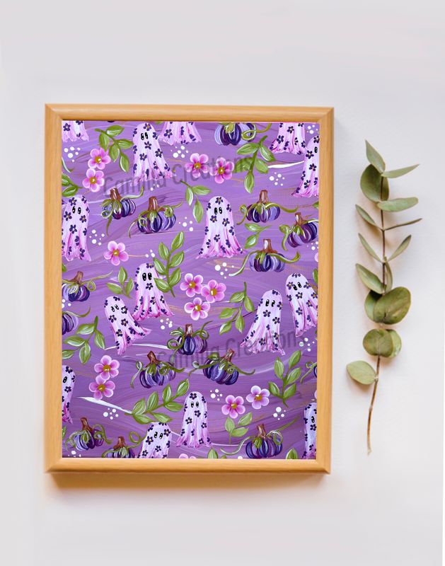 #113 Purple Ghost Print