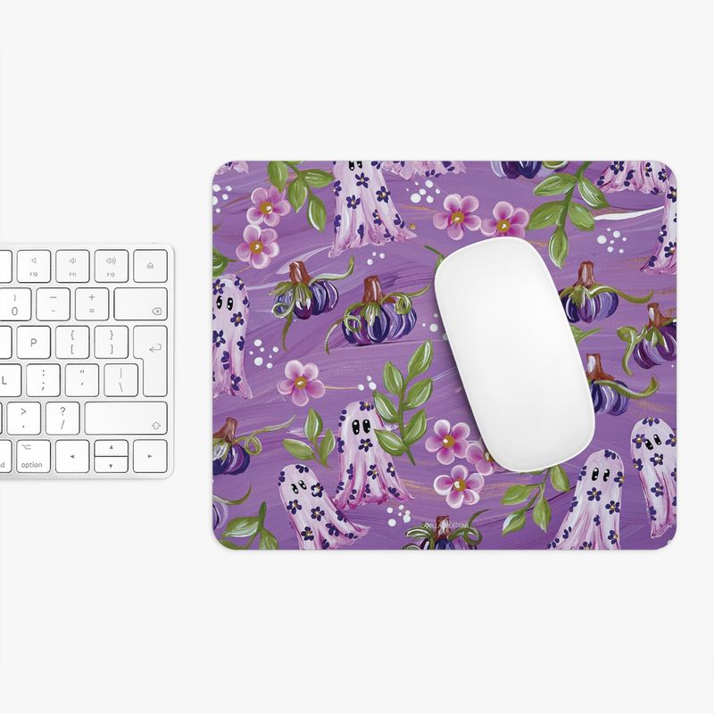 #29 Purple Ghost Rectangle Mouse Pad