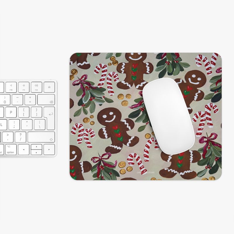#34 Gingerbread Man Rectangle Mouse Pad
