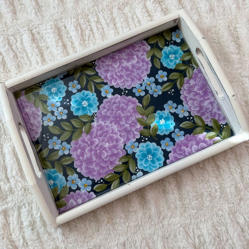 #2 Purple + Teal Small Vintage Tray
