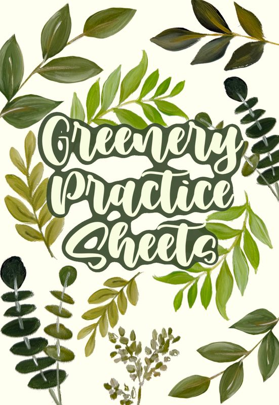 *Printable* How to Paint Greenery Practice Sheet Downloads (3)