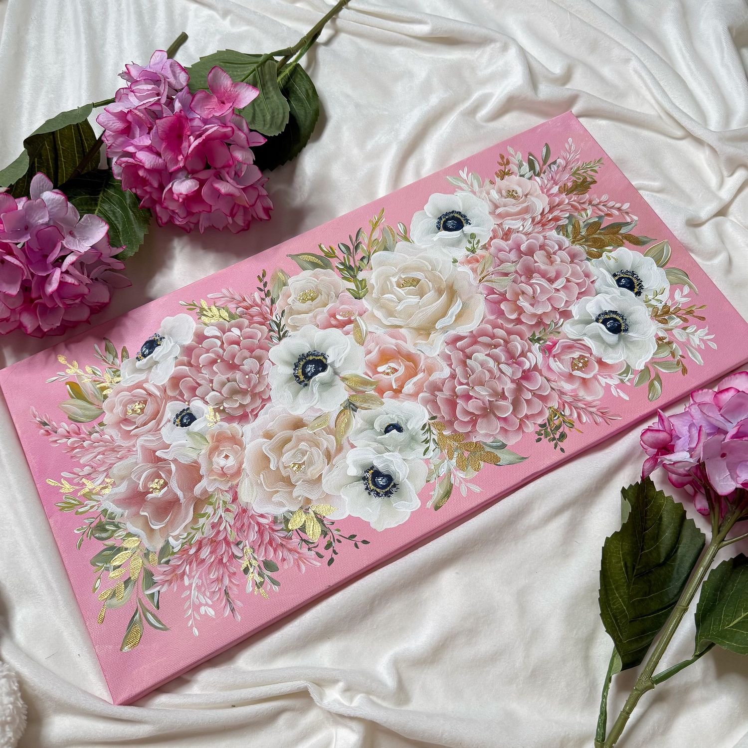 Eileen: Custom 48" x 60" Pink Bouquet Canvas