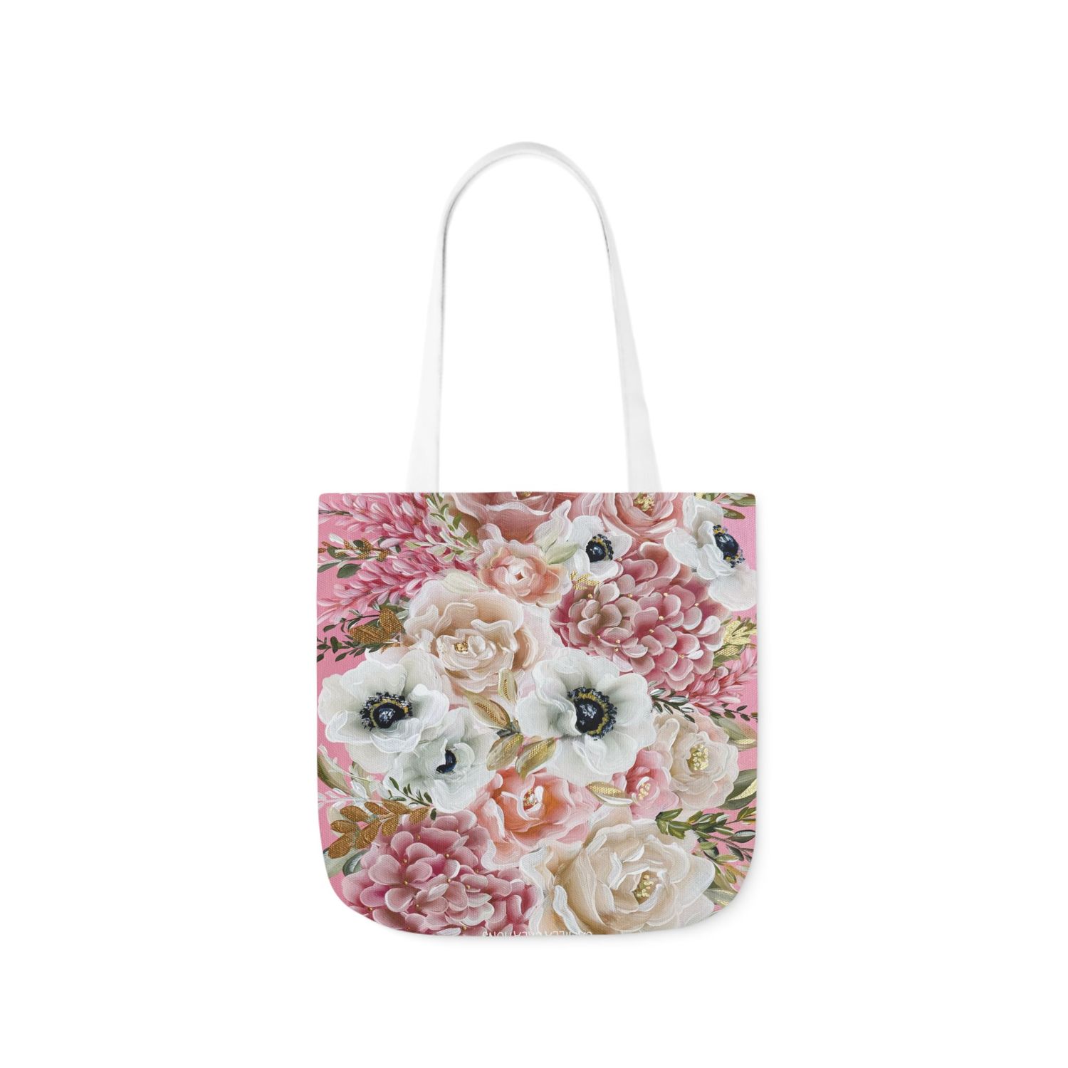 #40 Pearly Pink Floral Tote Bag