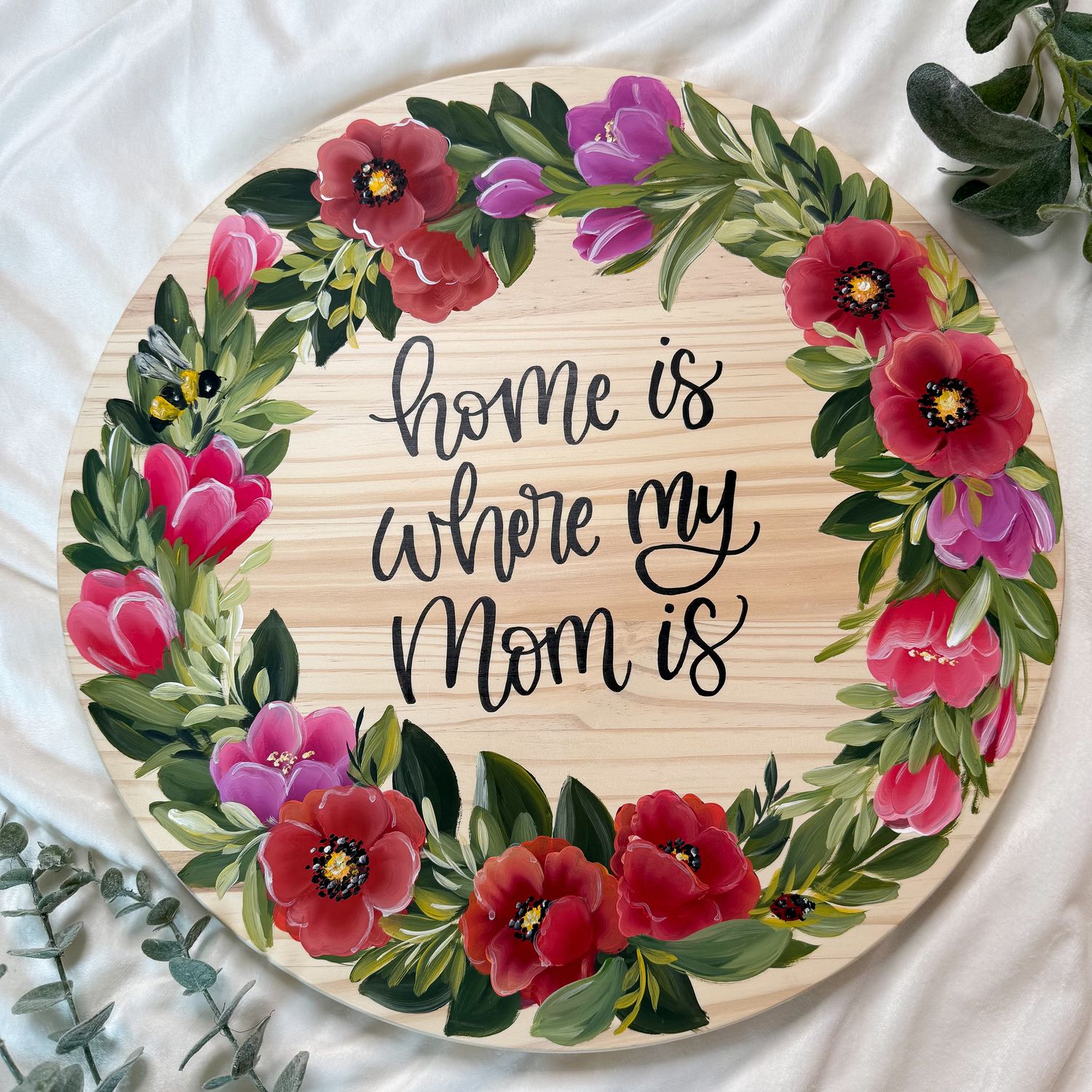 #5 Red Poppies + Tulips 18" Lazy Susan/Wall Sign