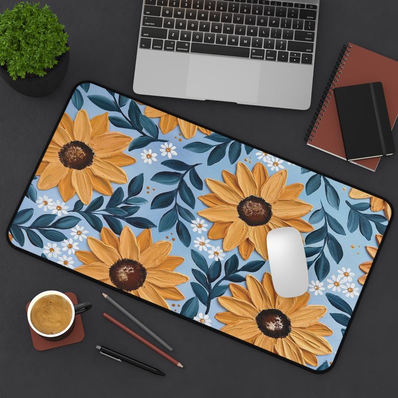 #21 Sunflower Blues Desk Mat
