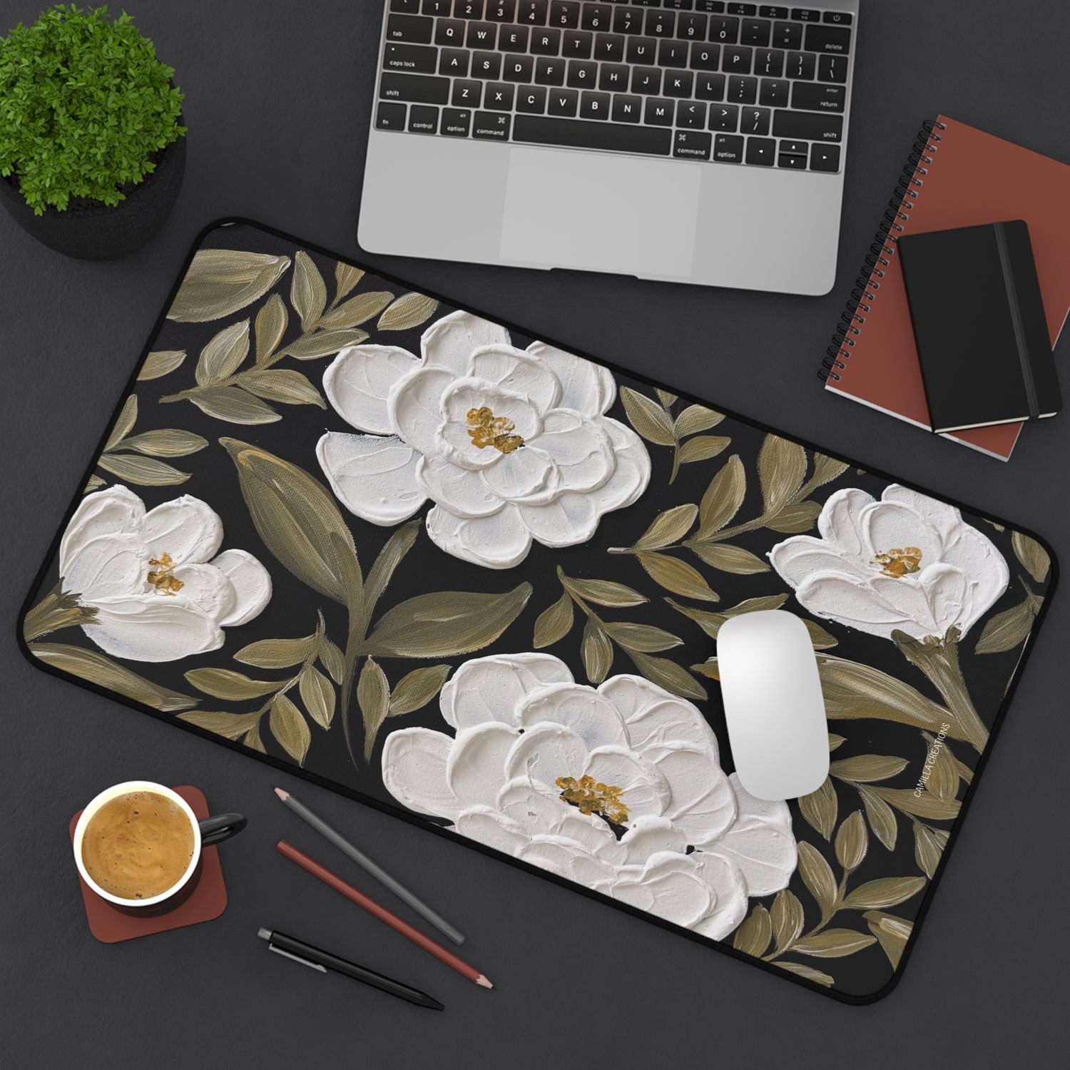 #24 Black & White Textured Desk Mat #24 Black & White Textured Desk Mat