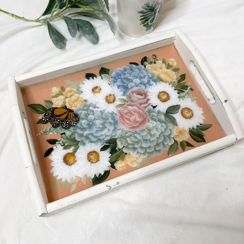 Floral Bouquet Small Vintage Tray