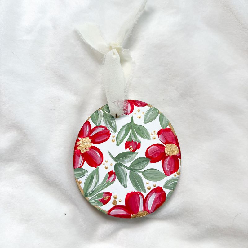 #1 Red Floral Ornament