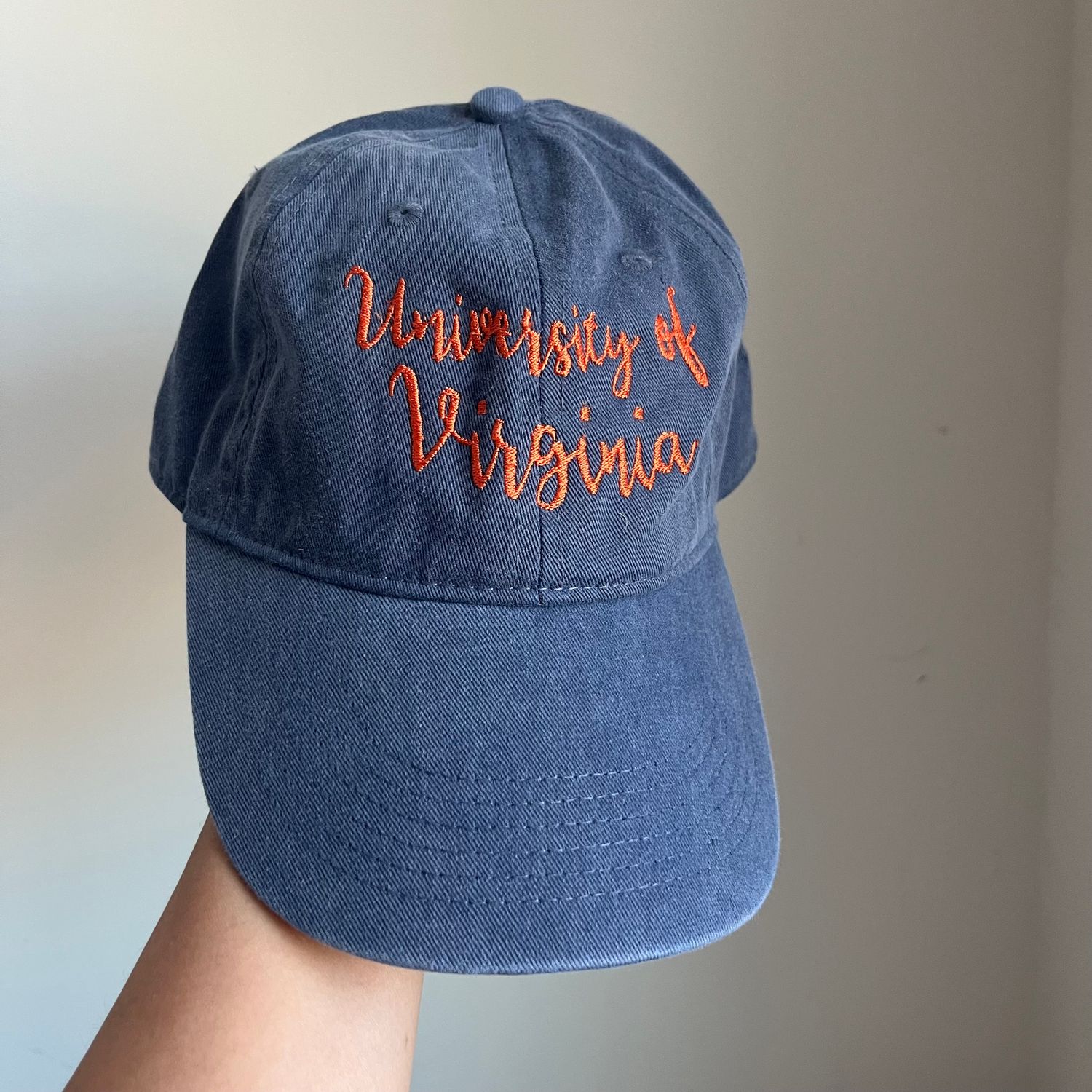 University Of Virginia Orange Embroidered Hat - Denim Blue University Of Virginia Orange Embroidered Hat - Denim Blue