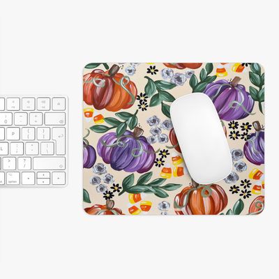 #2 Floral Rectangle Mouse Pad (Pumpkin Patch)