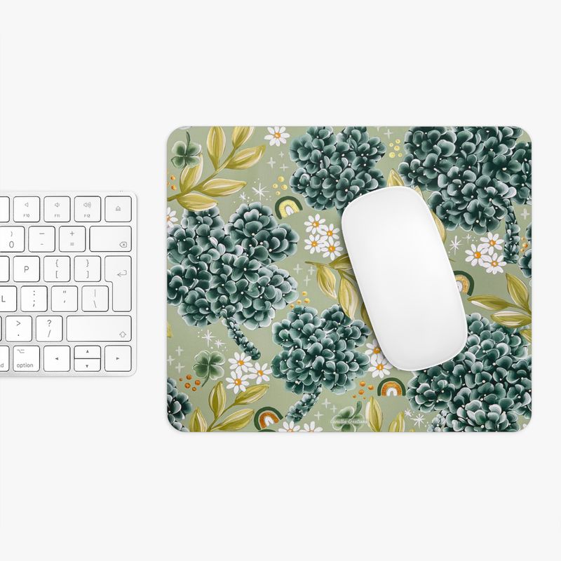 #11 Floral Rectangle Mouse Pad (Hydrangea Clover)