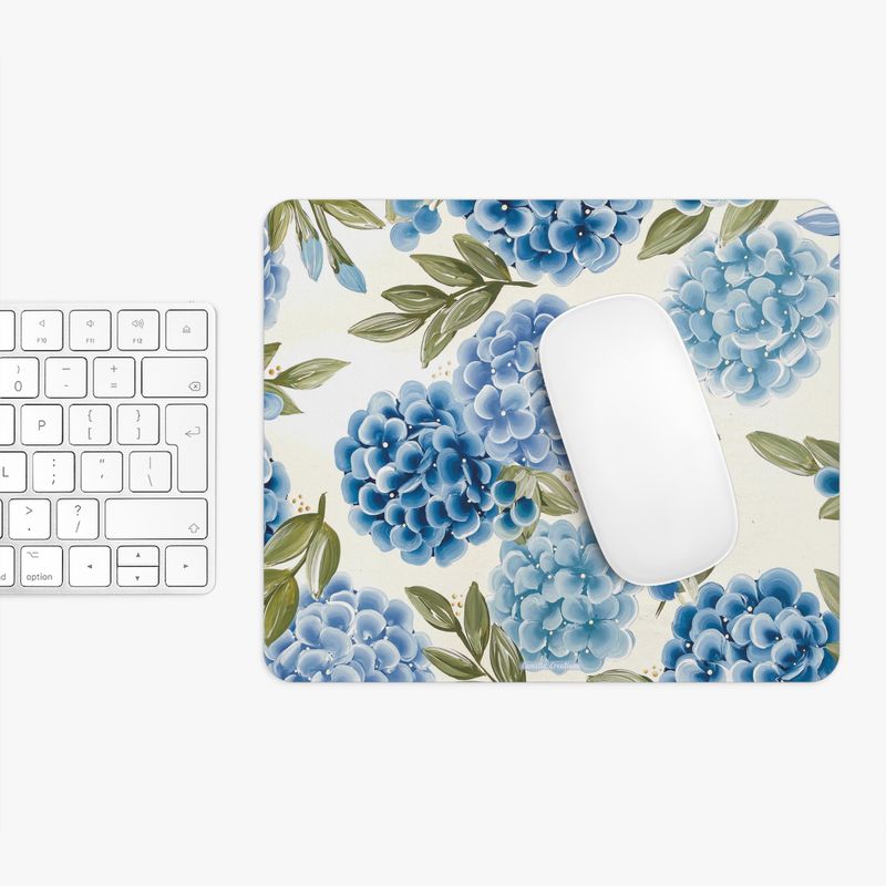 #6 Floral Rectangle Mouse Pad (Airy Blue Hydrangea)