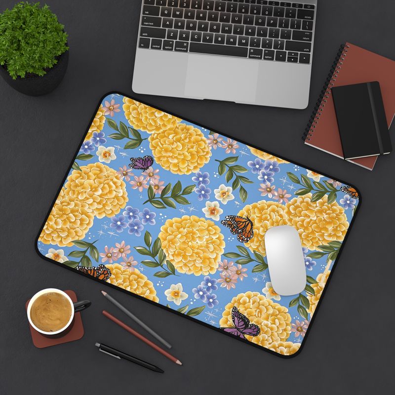 Happy Spring Hydrangea Nonslip Desk Mat (3 sizes)