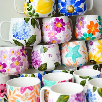 Hand-Painted Ceramic Mugs