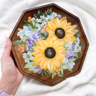 Octagon Wood Tray