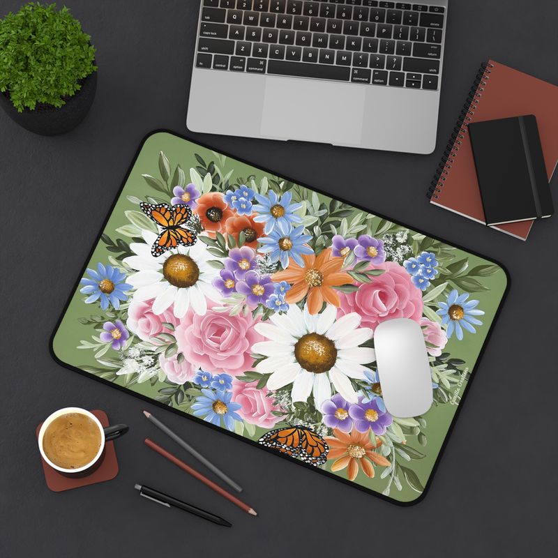 #1 SpringTime Floral Nonslip Desk Mat (3 sizes) #1 SpringTime Floral Nonslip Desk Mat (3 sizes)