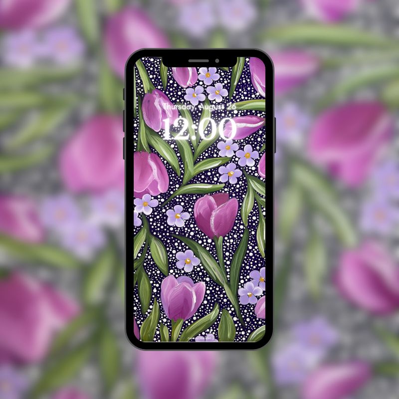 #64 Dotted Purple Tulip Background/Wallpaper #64 Dotted Purple Tulip Background/Wallpaper