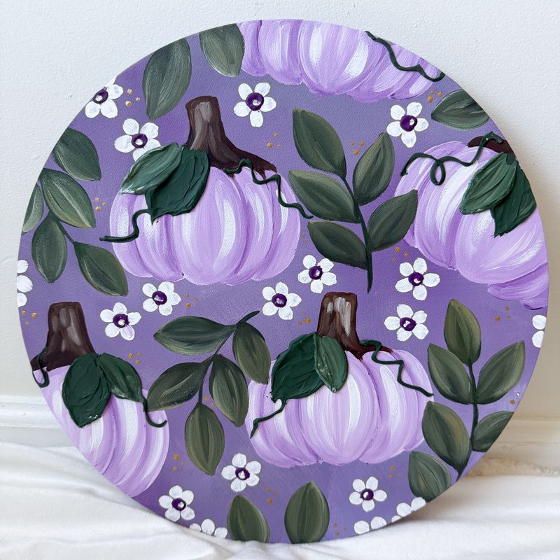 #11 Purple Pumpkin Textured Floral 14" Canvas #11 Purple Pumpkin Textured Floral 14" Canvas
