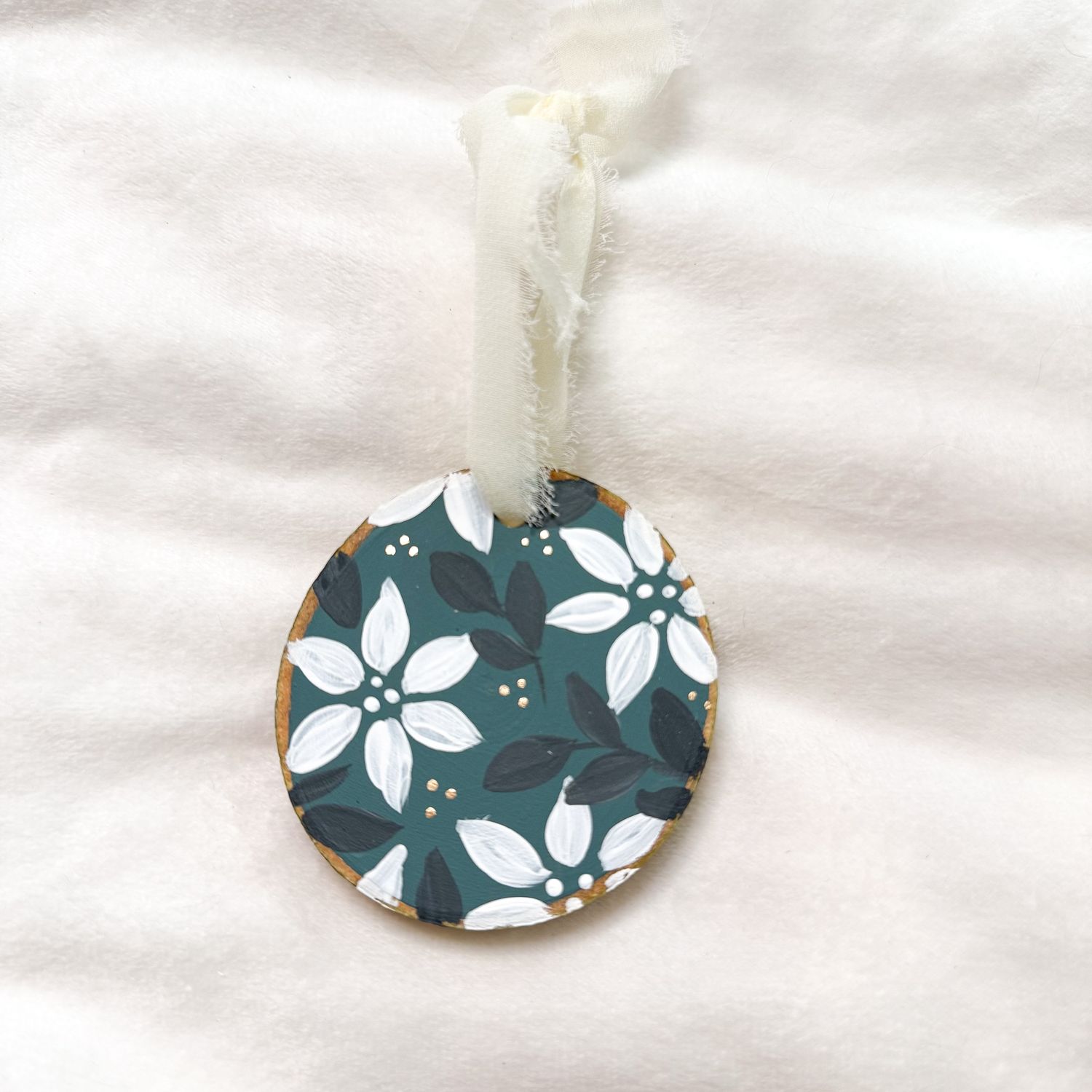 #2 Teal Floral Ornament SMALL