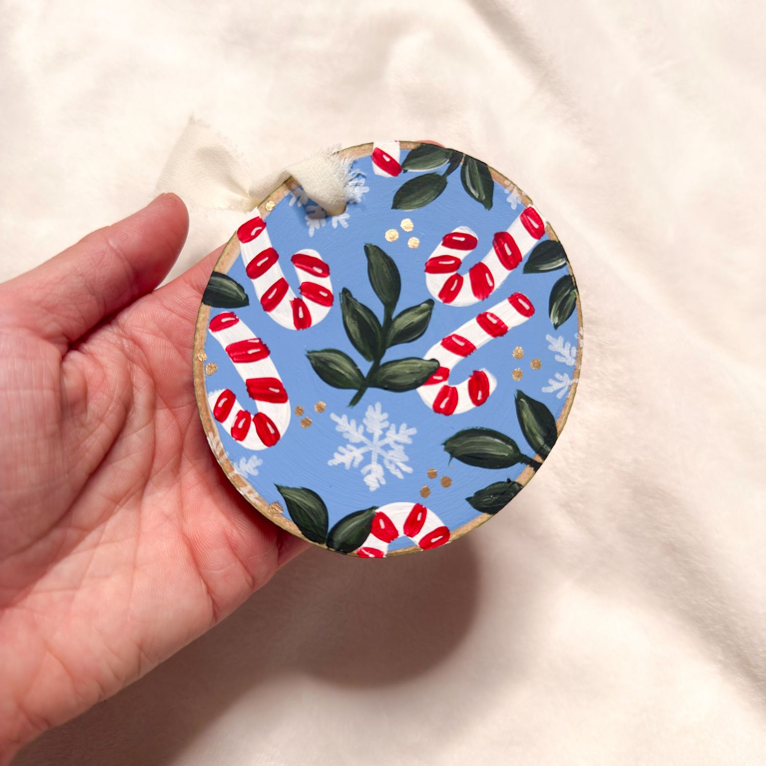 #2 Blue Candy Cane Ornament - Regular Size #2 Blue Candy Cane Ornament - Regular Size