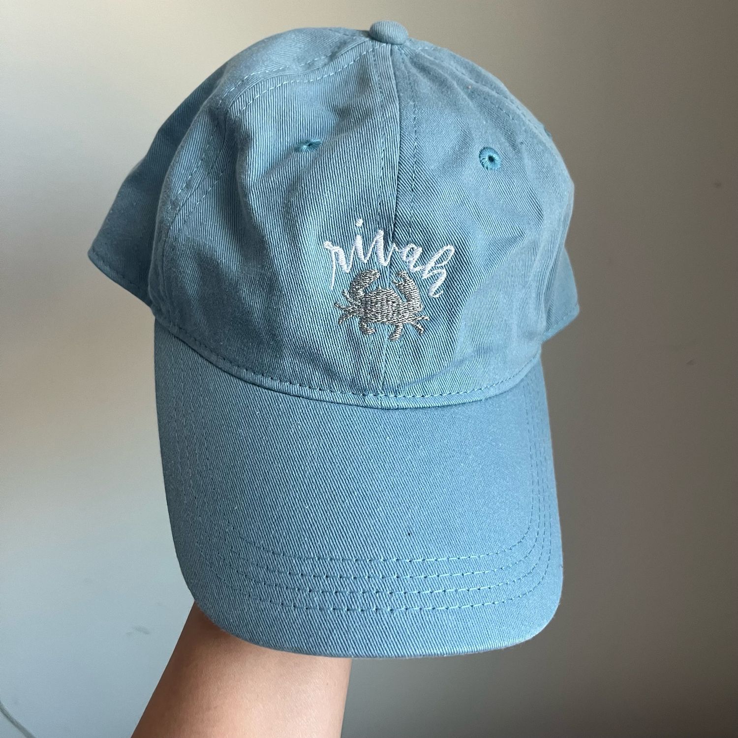 RIVAH Crab Embroidered Hat - Blue Denim RIVAH Crab Embroidered Hat - Blue Denim