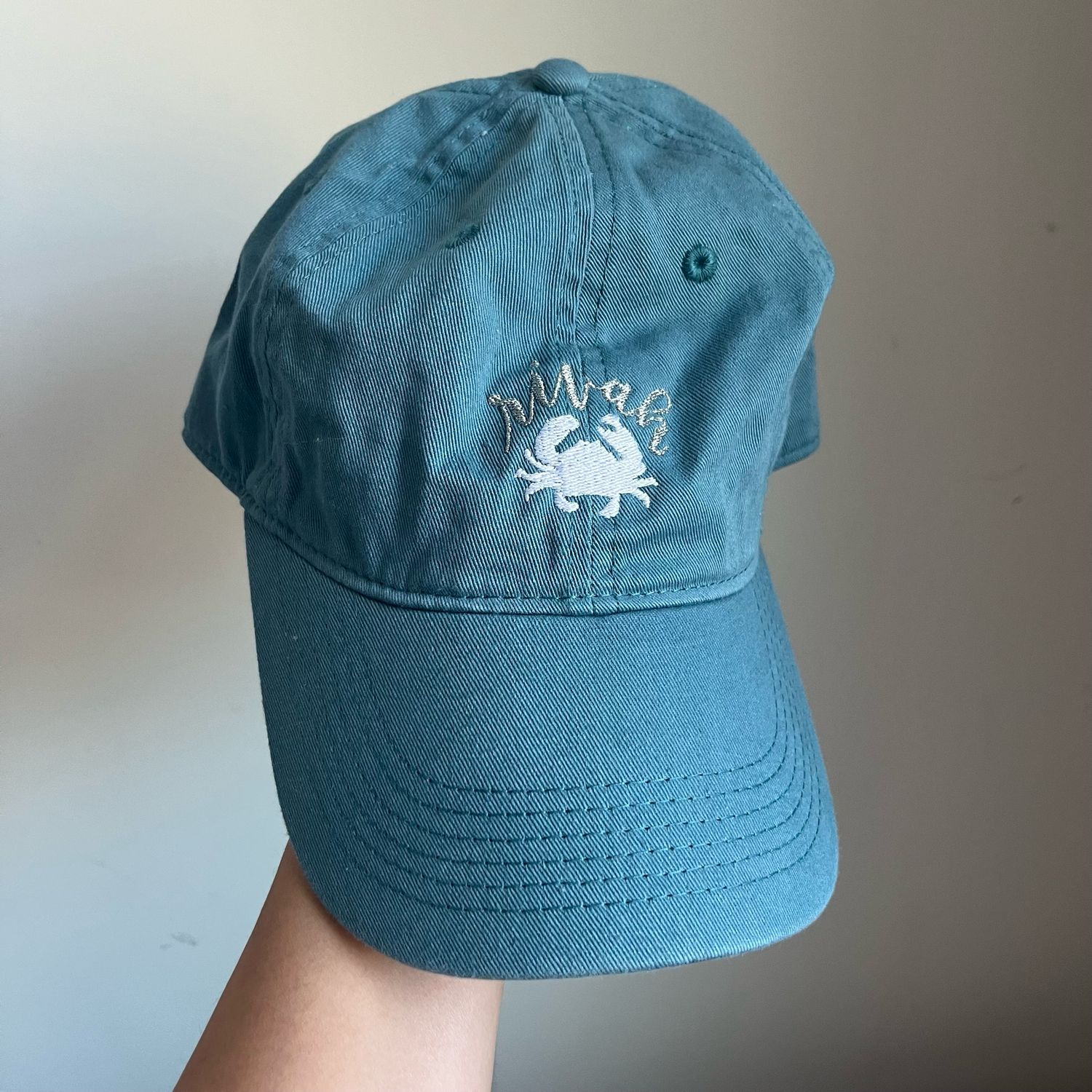 RIVAH Crab Embroidered Hat - Teal Blue RIVAH Crab Embroidered Hat - Teal Blue